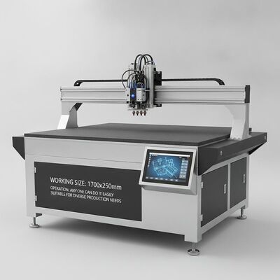 XY Yapıştırıcı Plotter 1700x2500mm çalışma boyutuyla CNC yapıştırıcı, bir işlemde dört operatöre kadar ve sıcak erime soğuk yapıştırıcıya destek verir