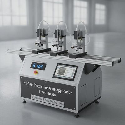 XY Yapıştırıcı Çizelge Sürekli Seçilebilir Hızla 6 M/S'ye Kadar Üç Başlı ve 24 saatlik Çalışma Süresi ile CNC Yapıştırma Makinesi