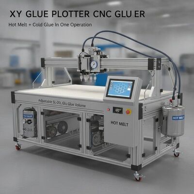 XY Glue Plotter CNC Yapıştırıcı, Tek İşlemde Sıcak Eriyik ve Soğuk Tutkal, Ayarlanabilir 5L-20L Tutkal Hacmi ve 1700x2500mm Çalışma Boyutu